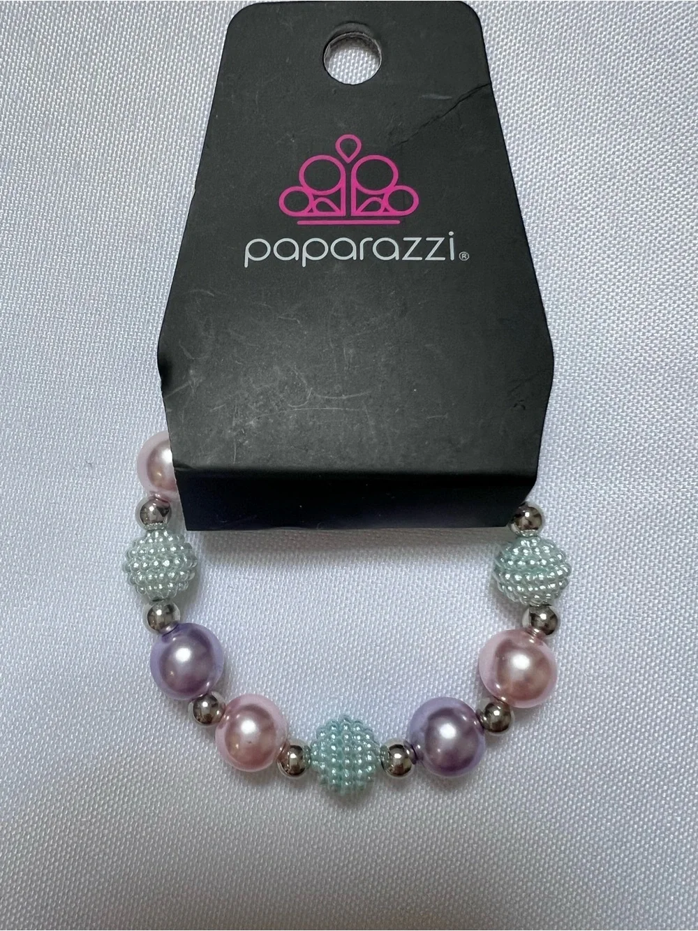 paparazzi Mint, Lavender & Pink Pearl Beaded Stretch Bracelet
